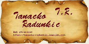 Tanacko Radunkić vizit kartica